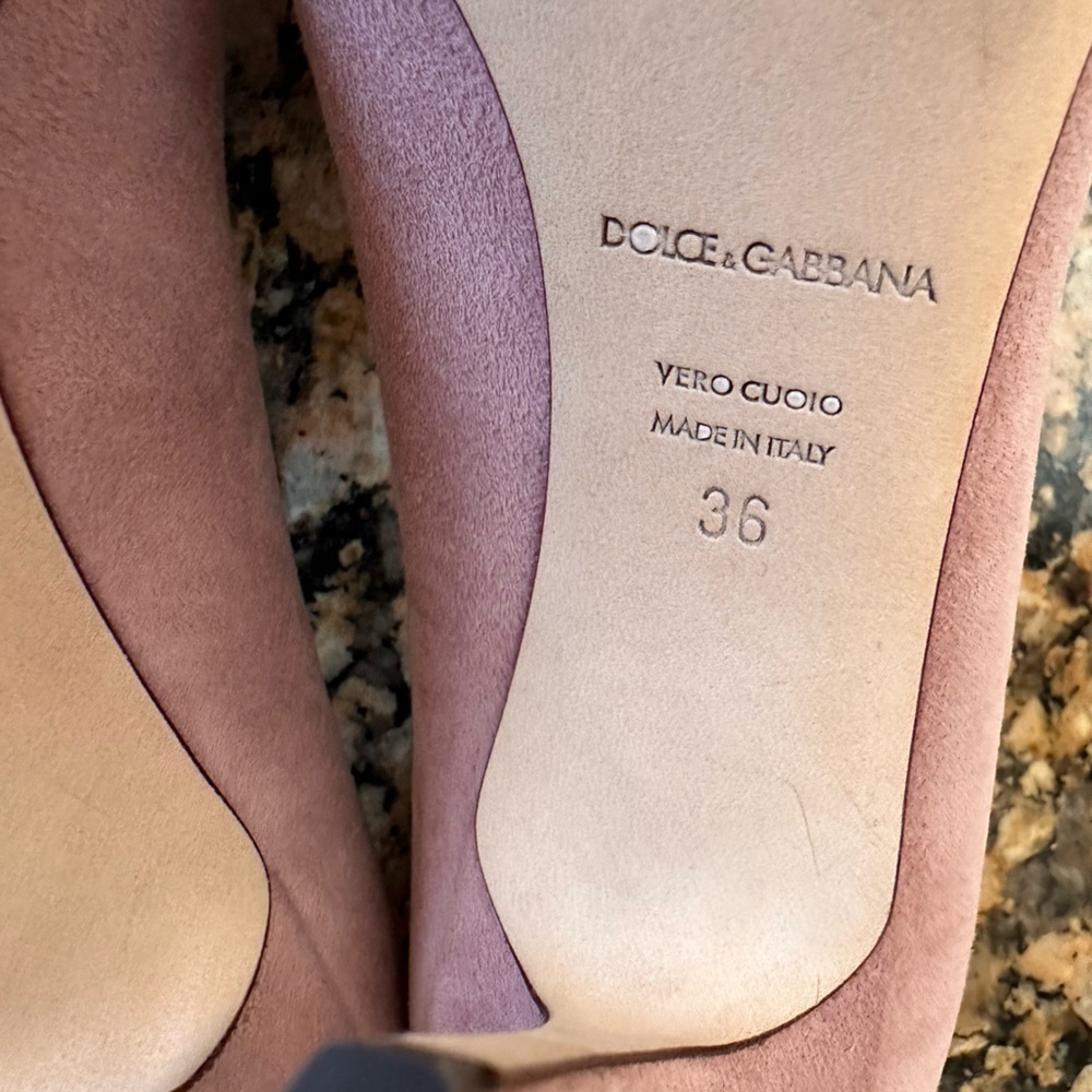 DOLCE & GABBANA Shoes Pink Leather Crystal Heels Pumps Heels - Picture 9 of 14